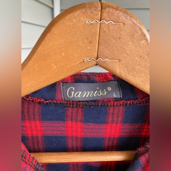 Plaid tunic/mini dress with button-front closure and matching fabric belt - Picture 6 of 6